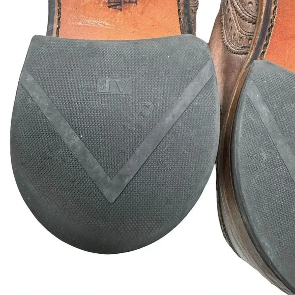 Allen Edmonds Mens Neumok Oxford Size 9.5 B Wingtip Brogue Brown Leather Shoe - Picture 13 of 14